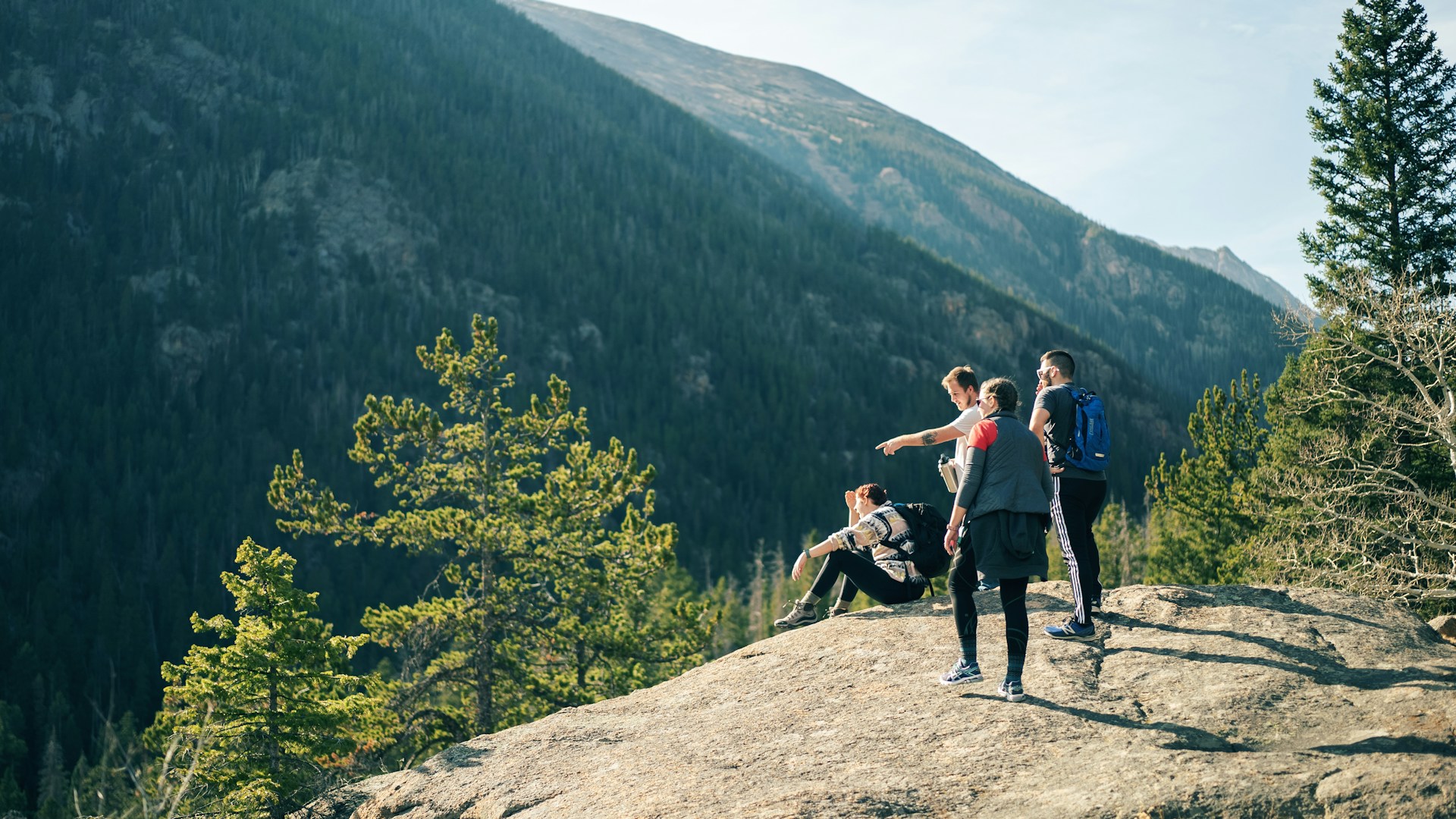 People hiking on mountain